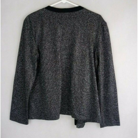 Perceptions Black & Silver Metallic Layered Blouse Size 14 - Picture 2 of 4